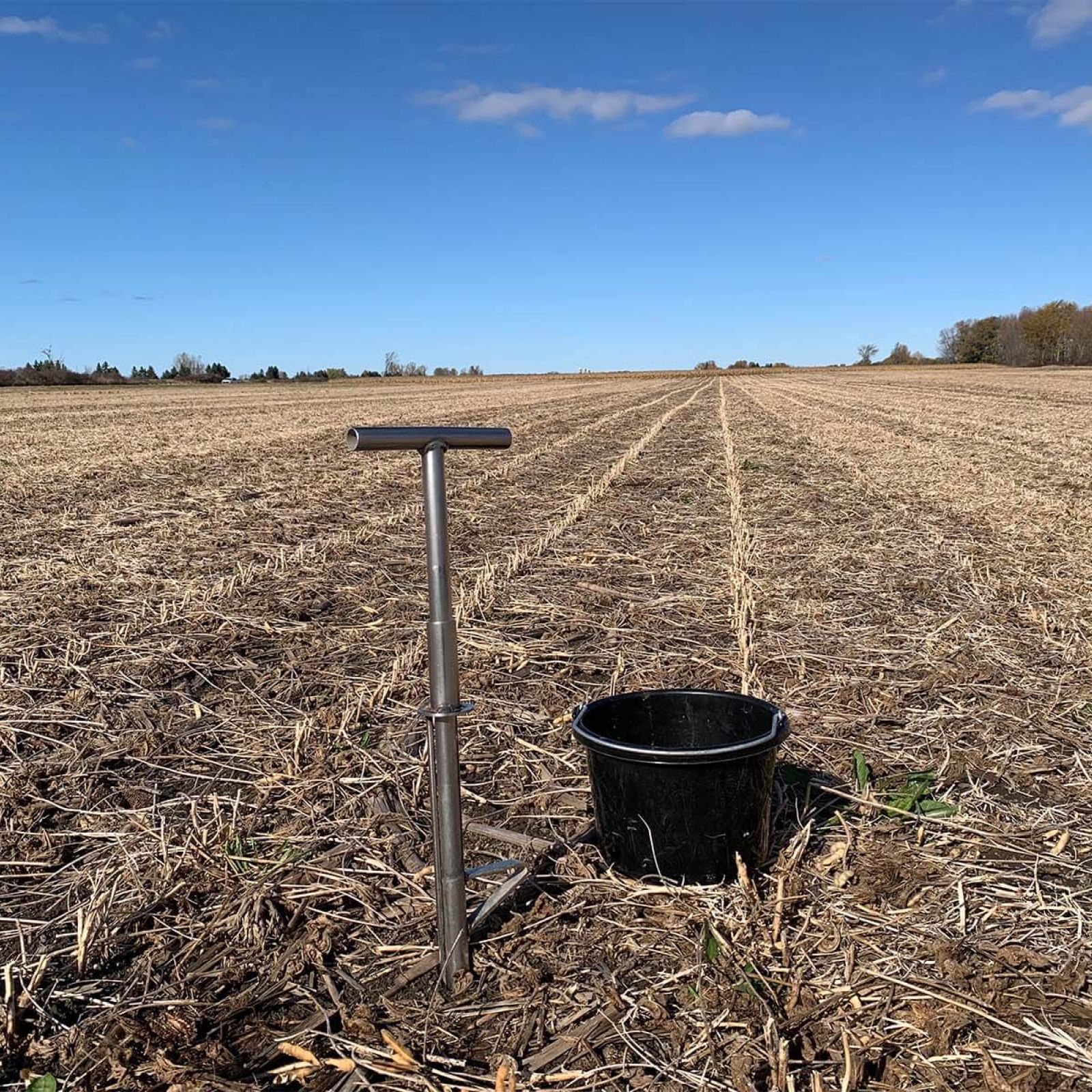 Harvex soil sampling in field